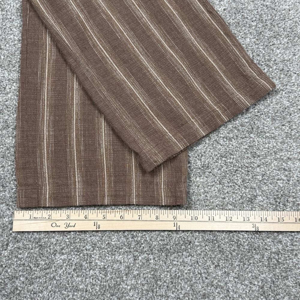 Pendleton Petite Linen Pants Women 12 Brown Striped Relaxed Casual - Picture 5 of 10